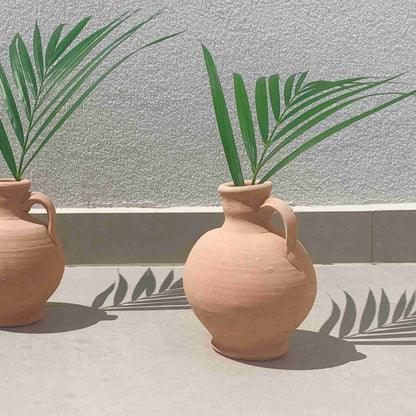 Rustic Handmade Greek Terracotta Jug Vase