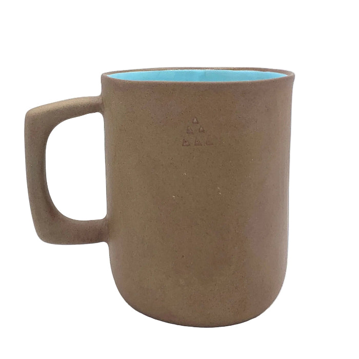 Terracotta and Blue Handmade Mug
