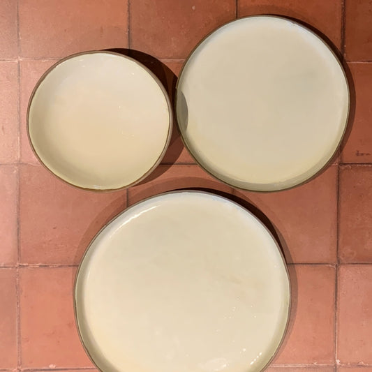 Terracotta & Pale Yellow Glaze Handmade Ceramic Side Plate