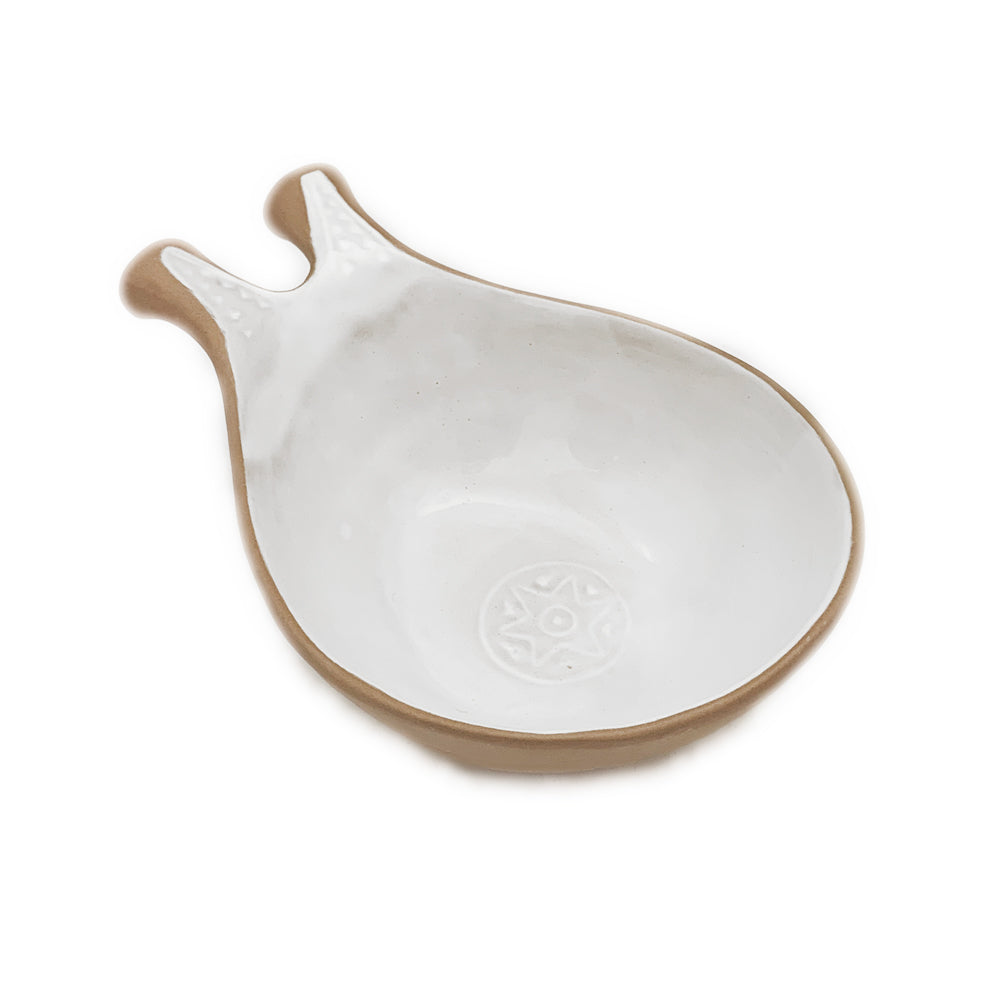 Handmade Terracotta & White Rustic Greek Theodore Serving Bowl