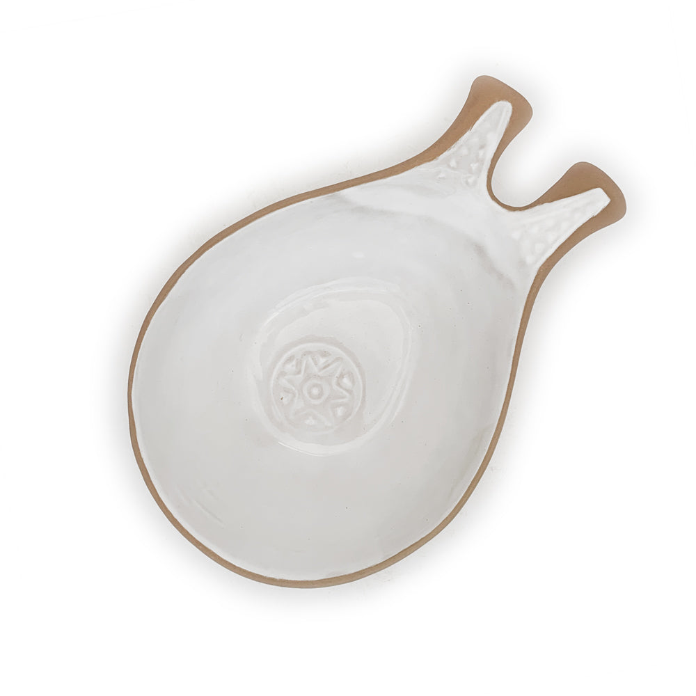 Handmade Terracotta & White Rustic Greek Theodore Serving Bowl