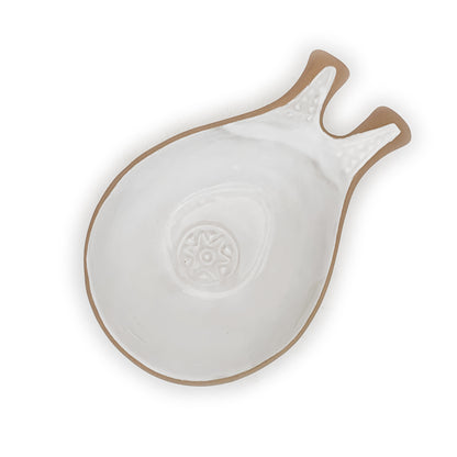 Handmade Terracotta & White Rustic Greek Theodore Serving Bowl