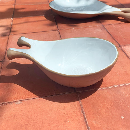Handmade Terracotta & White Rustic Greek Theodore Serving Bowl
