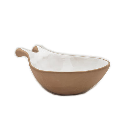 Handmade Terracotta & White Rustic Greek Theodore Serving Bowl