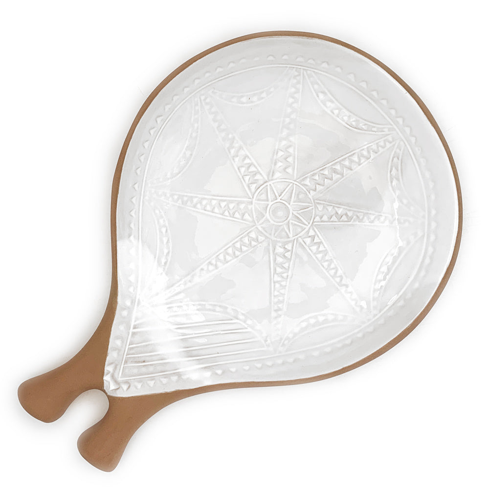 Handmade Terracotta & White Rustic Greek Theodore Serving Plate