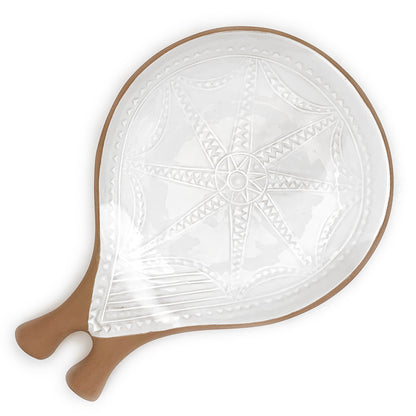 Handmade Terracotta & White Rustic Greek Theodore Serving Plate