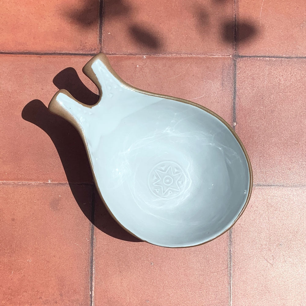 Handmade Terracotta & White Rustic Greek Theodore Serving Bowl