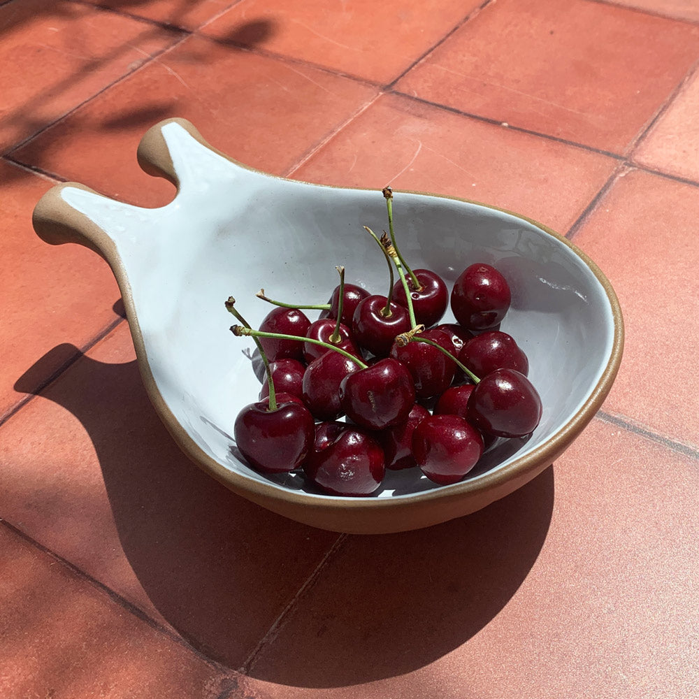 Handmade Terracotta & White Rustic Greek Theodore Serving Bowl