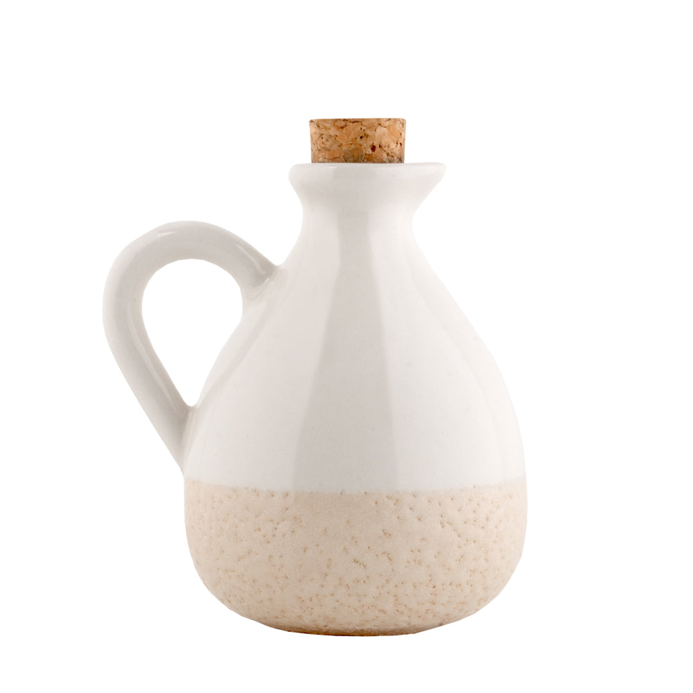 White Sandy Ceramic Olive Oil and Dressing Pourer