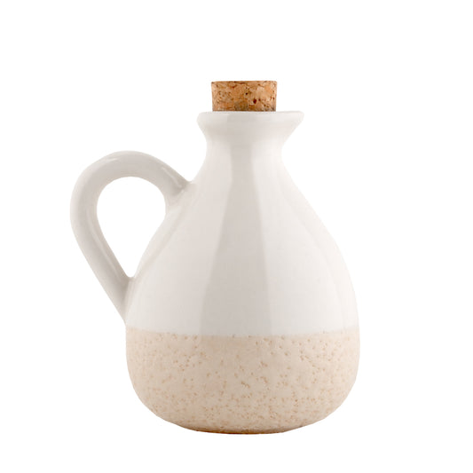 White Sandy Ceramic Olive Oil and Dressing Pourer