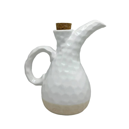 Terracotta White Sandy Long Spout Olive Oil & Dressing Pourer