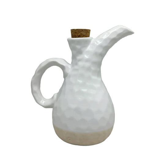 Terracotta White Sandy Long Spout Olive Oil & Dressing Pourer