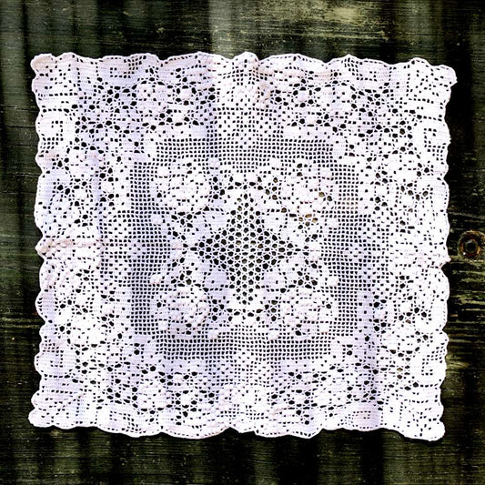 White Hand Crochet Square Table Mat