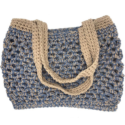 Athena City Blue & Beige Oversized Tote Shopper Bag