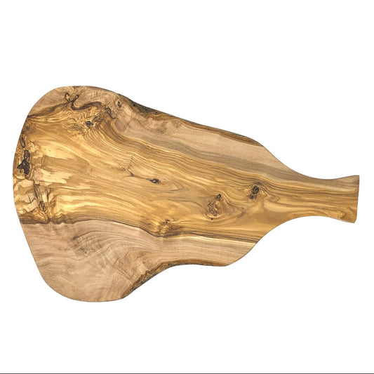 olive wood paddle chopping board with handle