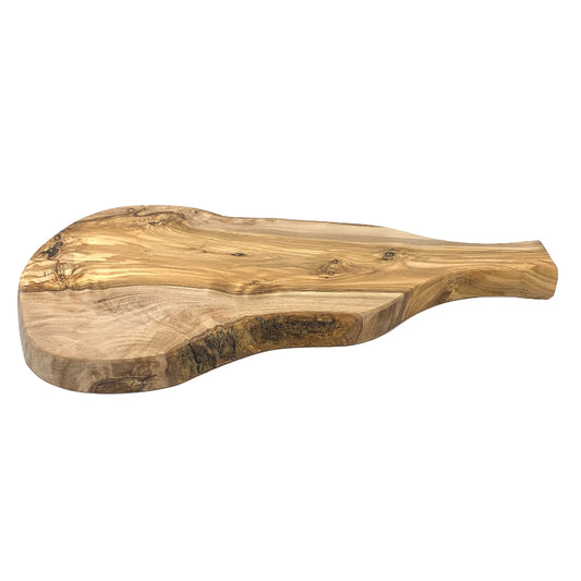 olive wood serving board paddle with handle