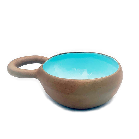 Handmade Terracotta & Blue Greek Soup Bowl