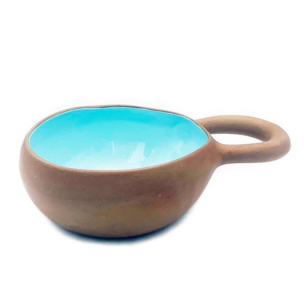 Handmade Terracotta & Blue Greek Soup Bowl
