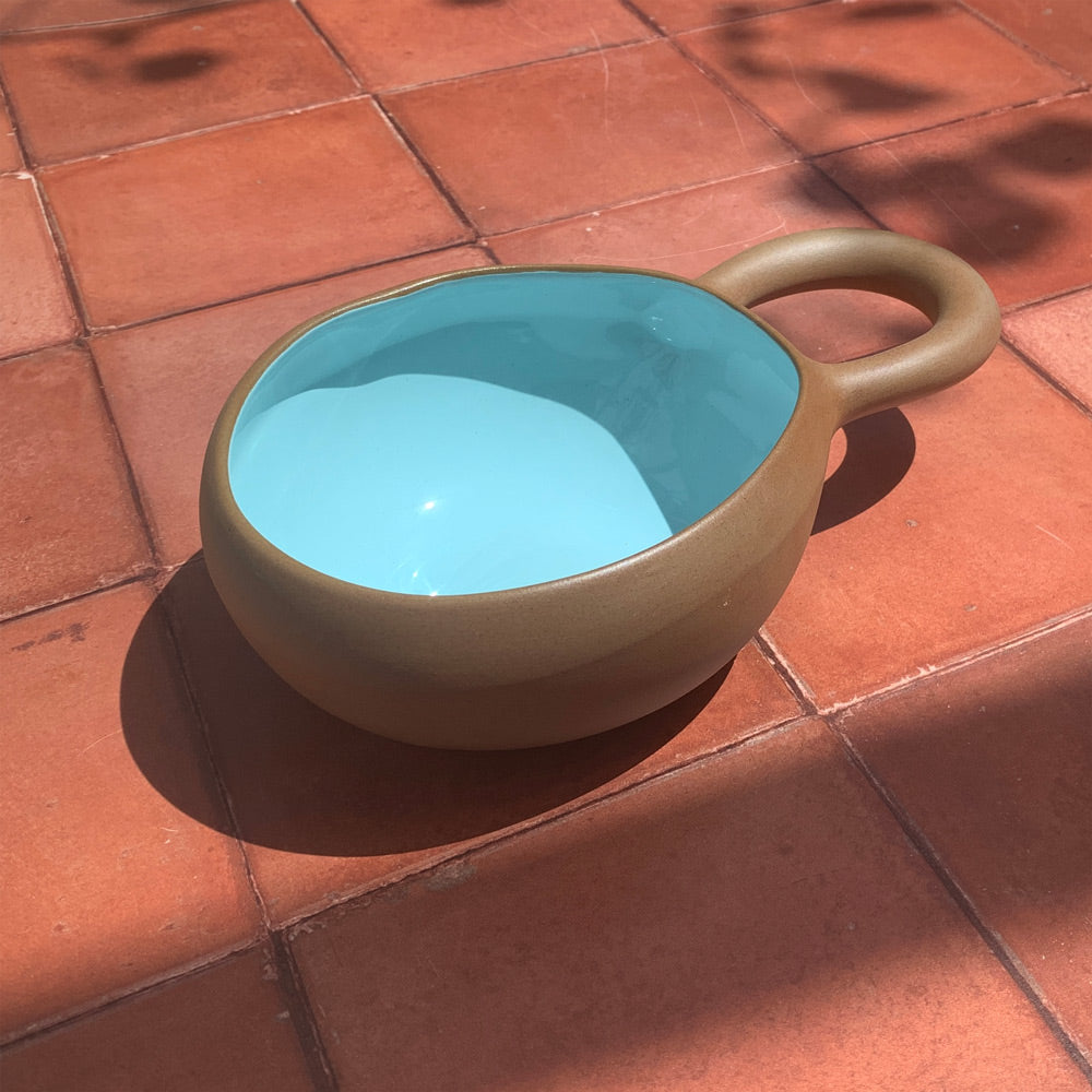 Handmade Terracotta & Blue Greek Soup Bowl