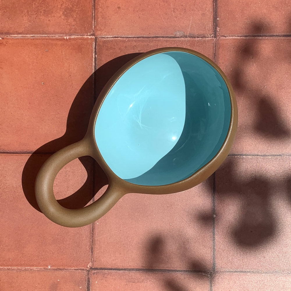 Handmade Terracotta & Blue Greek Soup Bowl