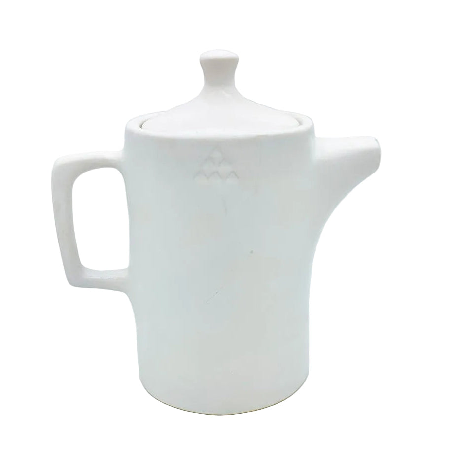 White handmade ceramic teapot