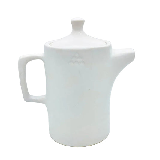 White handmade ceramic teapot