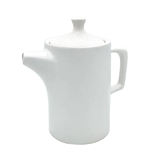 White handmade ceramic teapot