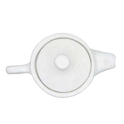 White handmade ceramic teapot