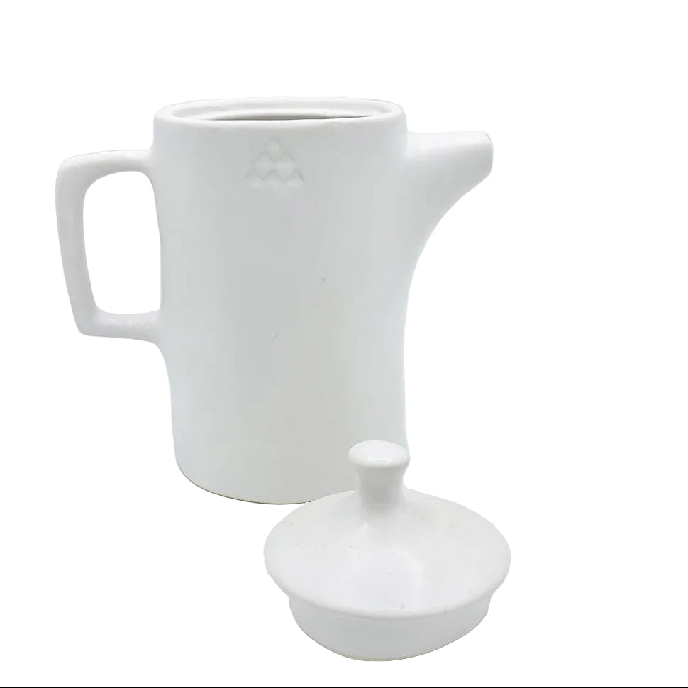 White handmade ceramic teapot